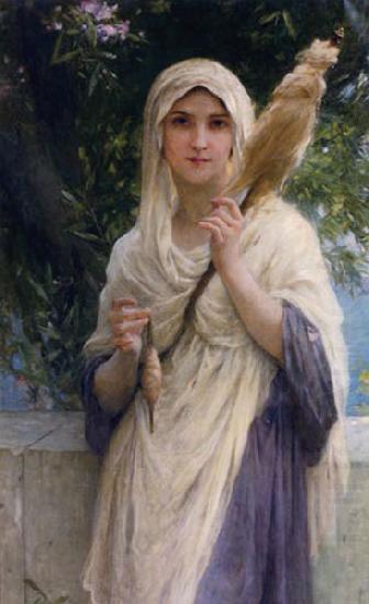 Charles-Amable Lenoir The Spinner by the Sea china oil painting image